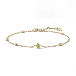 Peridot-Armband August mit Diamanten aus 18K Gelbgold