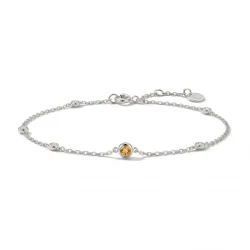 Citrin-Armband November mit Diamanten aus 18K Wei&szlig;gold