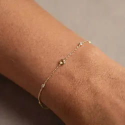 Citrin-Armband November mit Diamanten aus 18K Gelbgold