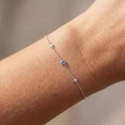 Tansanit-Armband Dezember mit Diamanten aus 18K Weißgold