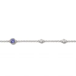 Tansanit-Armband Dezember mit Diamanten aus 18K Weißgold