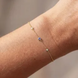 Tansanit-Armband Dezember mit Diamanten aus 18K Gelbgold