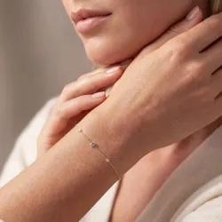 Tansanit-Armband Dezember mit Diamanten aus 18K Gelbgold