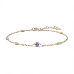 Tansanit-Armband Dezember mit Diamanten aus 18K Gelbgold