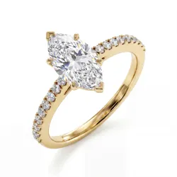 Elle Marquise Diamant Solitär – Verlobungsring aus 18K Gold