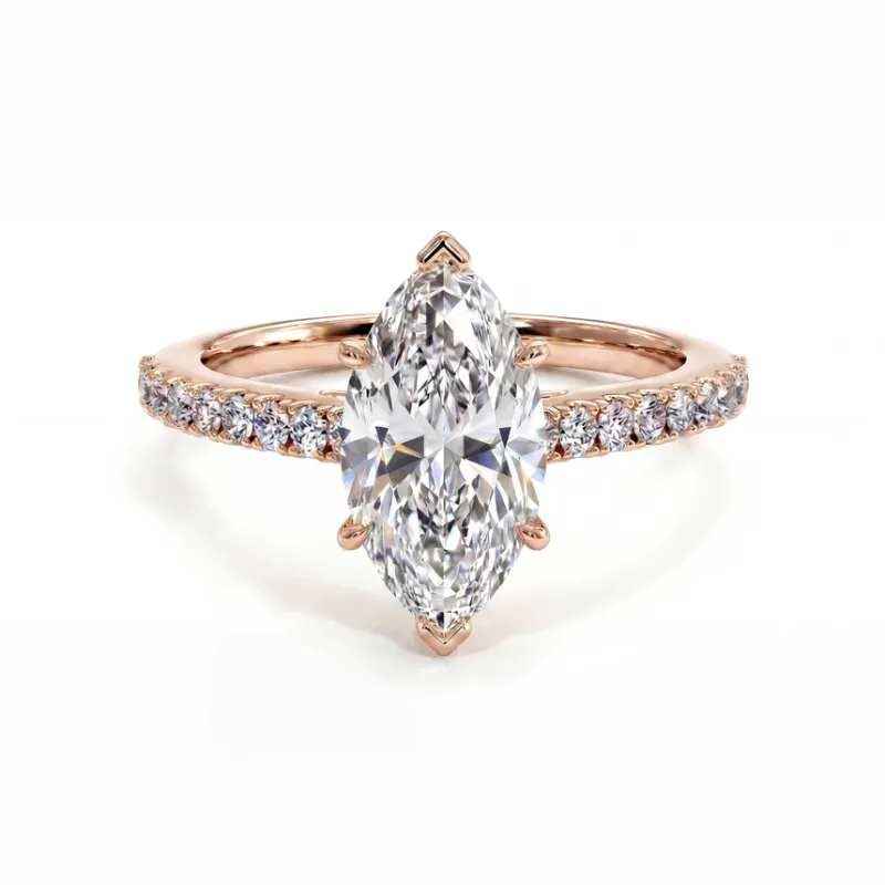 Elle Solitaire Marquise Diamant – Verlovingsring 18K Goud