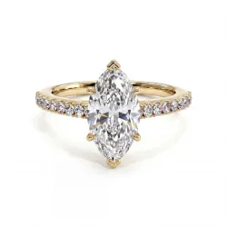 Elle Solitaire Marquise Diamant – Verlovingsring 18K Goud