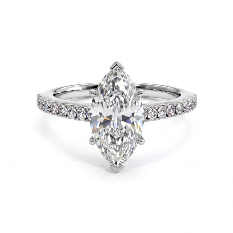 Elle Solitaire Marquise Diamant – Verlovingsring 18K Goud
