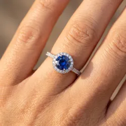Ma Vie Solitär mit natürlichem blauem Saphir – 18K Gold