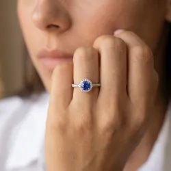 Ma Vie Solitär mit natürlichem blauem Saphir – 18K Gold