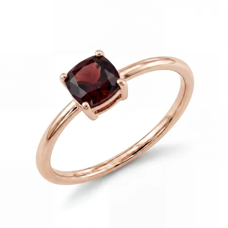Bague Grenat Sillage Taille Coussin en Or Rose 18K