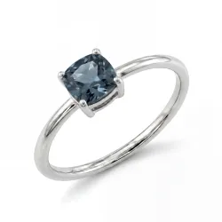 Bague topaze bleue traitée en or blanc 18K – Celinni