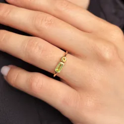 Bague péridot et citrine en or jaune 18K – Duo lumineux