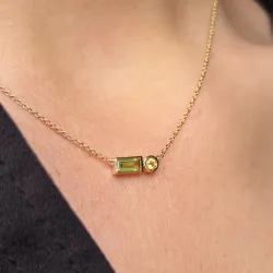 Peridot- und Citrin-Halskette aus 18K Gelbgold – Celinni