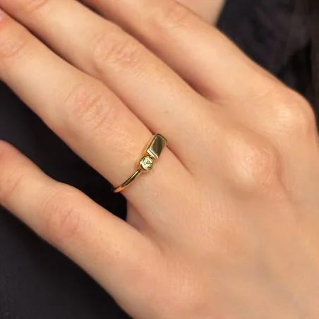 Bague Péridot Sillage en Or Jaune 18K
