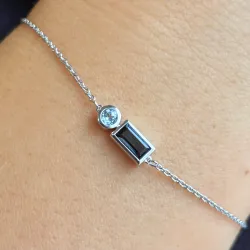 Blautopas-Armband aus 18K Weißgold – Modernes Design