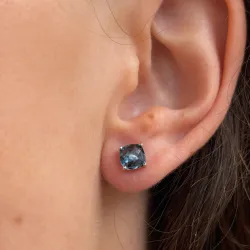 Blautopas-Ohrringe aus 18K Weißgold – Celinni elegant