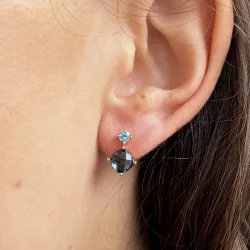 Hängende Blautopas-Ohrringe aus 18K Gelbgold elegant
