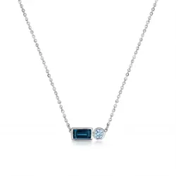 Blautopas-Halskette aus 18K Weißgold – Strahlende Eleganz