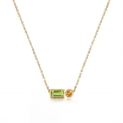 Peridot- und Citrin-Halskette aus 18K Gelbgold – Celinni