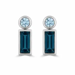 Blautopas-Ohrringe aus 18K Weißgold – Elegante Ohrstecker