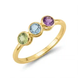 Harmonie ring met edelstenen in 18K geelgoud – Celinni