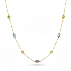 Harmonie Edelstein-Halskette aus 18K Gelbgold – Celinni