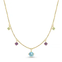 Eden Edelstein-Halskette aus 18K Gelbgold – Celinni Eleganz