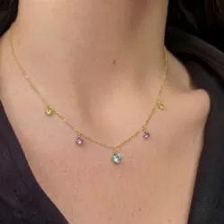 Eden Edelstein-Halskette aus 18K Gelbgold – Celinni Eleganz