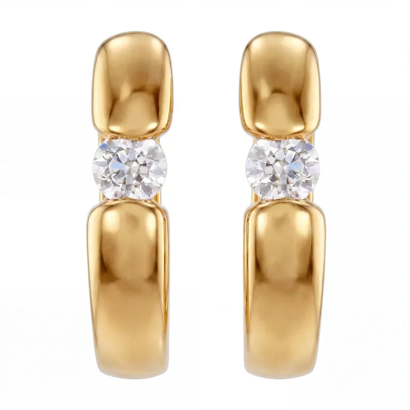 Mona natuurlijke diamanten creolen in 18K goud | Celinni