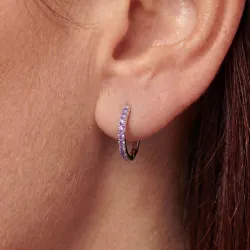 White Gold Amethyst Hoop Earrings – Celinni