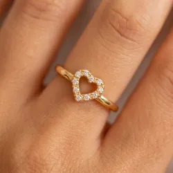 Bague Cœur Pavé Diamants en Or 18K ou Platine | Celinni