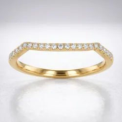 Chevron-Halbring mit Pavé aus 18K Gold oder Platin | Celinni