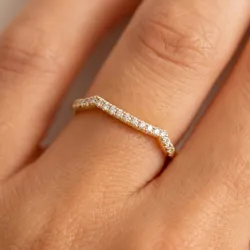 Chevron-Halbring mit Pavé aus 18K Gold oder Platin | Celinni