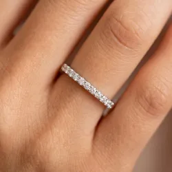 Bague Demi-éternité Pavée en Or 18K ou Platine | Celinni