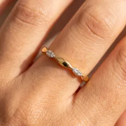 Bague Sem&eacute;e de Marquises en Or 18K ou Platine | Celinni