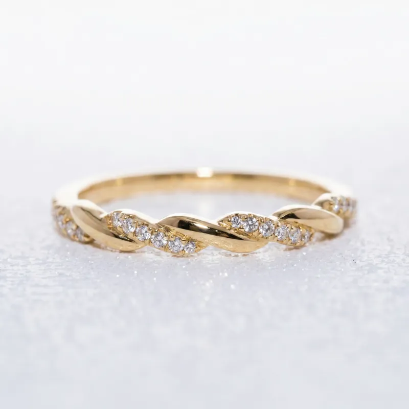 Bague Croisée Torsadée en Or 18K ou Platine