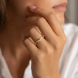 Bague Croisée Torsadée en Or 18K ou Platine | Celinni
