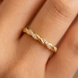 Bague Croisée Torsadée en Or 18K ou Platine | Celinni