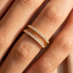 Bague Double Ligne Ajourée en Or 18K ou Platine | Celinni