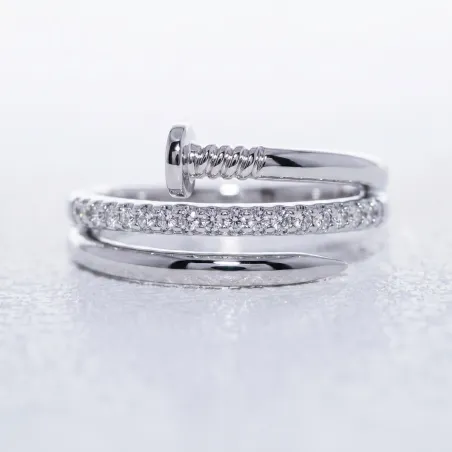Pav&eacute; Nail Diamond Ring in 18K Gold or Platinum