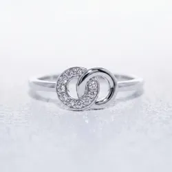 Bague Cercles Entrelacés Pavés en Or 18K ou Platine