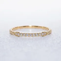 Bague Jonc Marquise Pavé en Or 18K ou Platine | Celinni