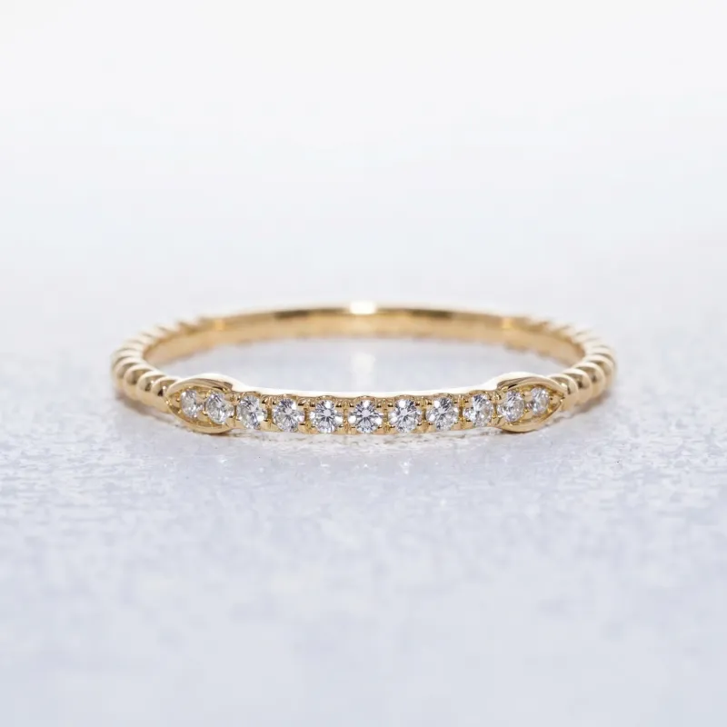 Bague Jonc Marquise Pavé en Or 18K ou Platine