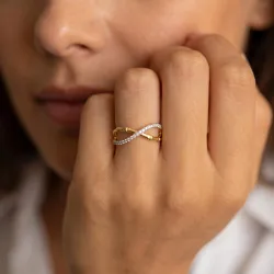 Bague Croisée Infini Bambou en Or 18K ou Platine | Celinni