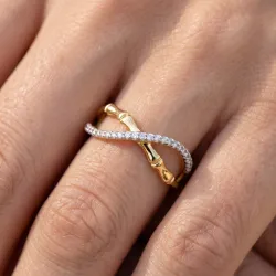 Bague Croisée Infini Bambou en Or 18K ou Platine | Celinni