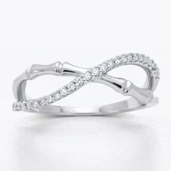 Bague Croisée Infini Bambou en Or 18K ou Platine | Celinni