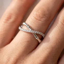 Bague Croisée Infini Bambou en Or 18K ou Platine | Celinni