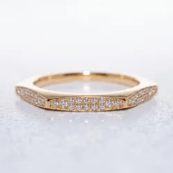 Pavé-Plattenring aus 18K Gold oder Platin | Celinni