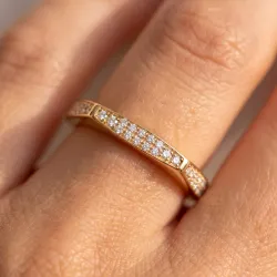 Bague Jonc Pavé Plaque en Or 18K ou Platine | Celinni